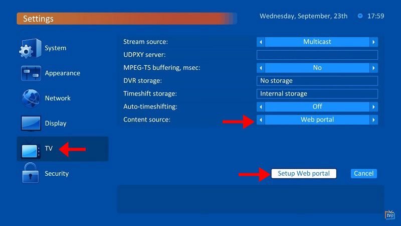 setup iptv on tvip box